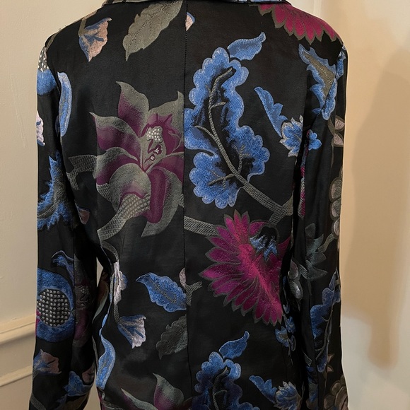 Citron Silk Floral Brocade Jacket - Picture 4 of 10